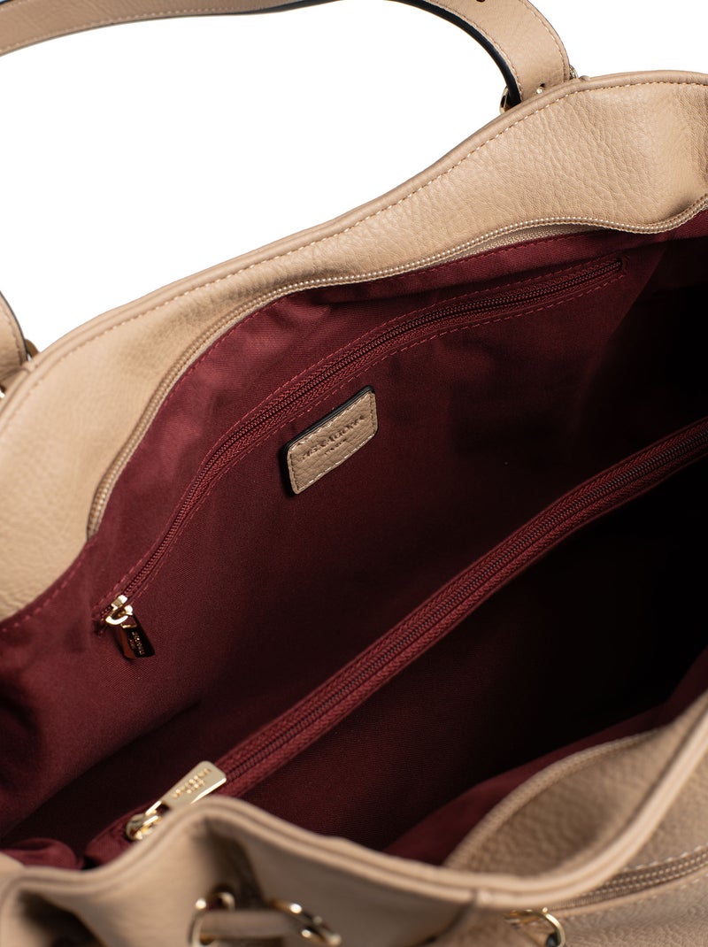 Sac porté épaule 2 anses TOSCANE Beige sable - Kiabi