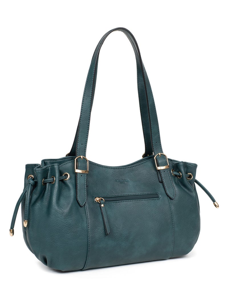 Sac porté épaule 2 anses TOSCANE Bleu pétrole - Kiabi