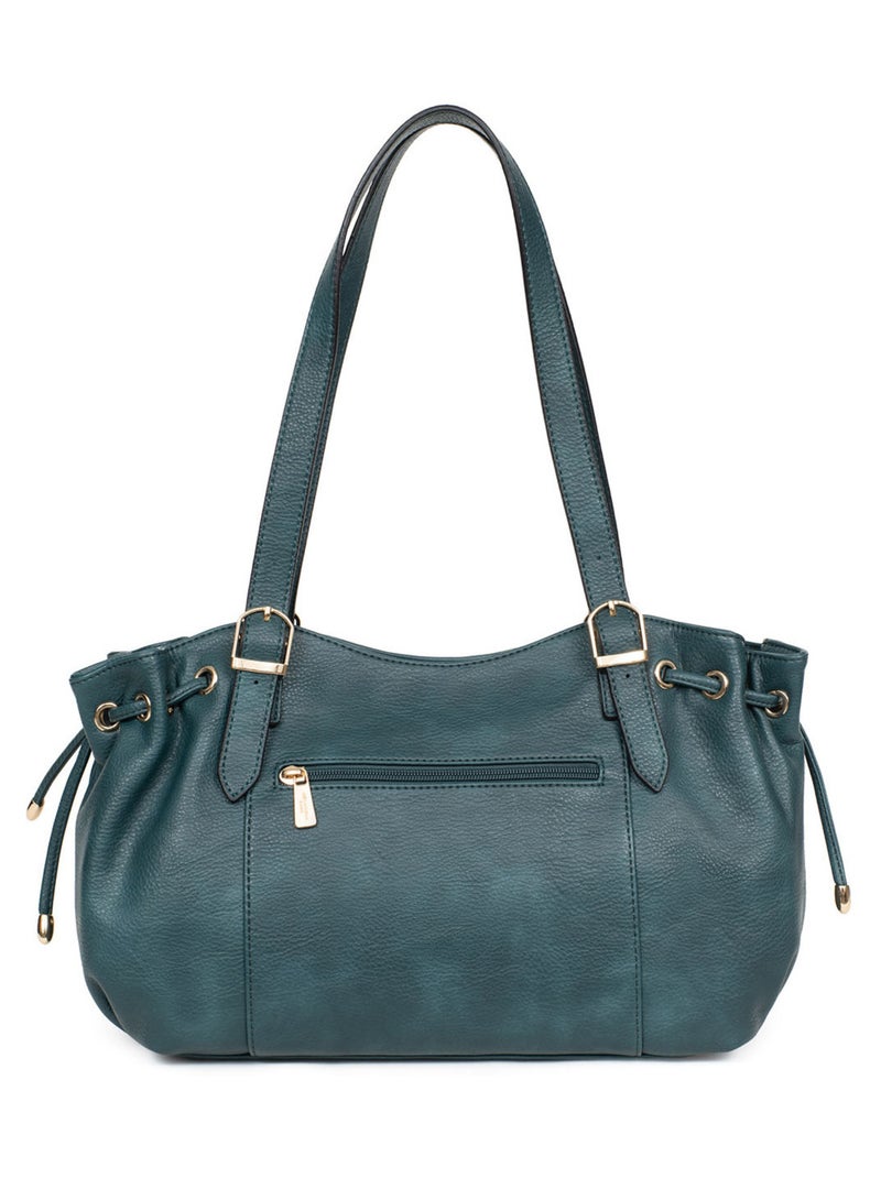 Sac porté épaule 2 anses TOSCANE Bleu pétrole - Kiabi