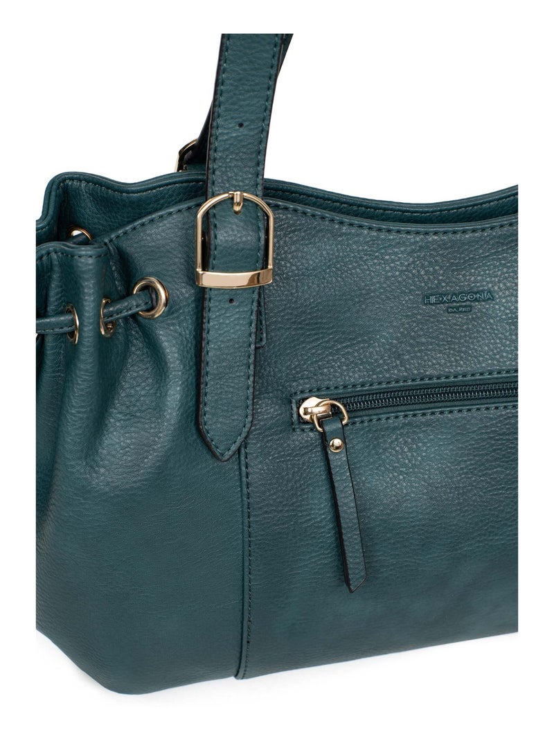 Sac porté épaule 2 anses TOSCANE Bleu pétrole - Kiabi