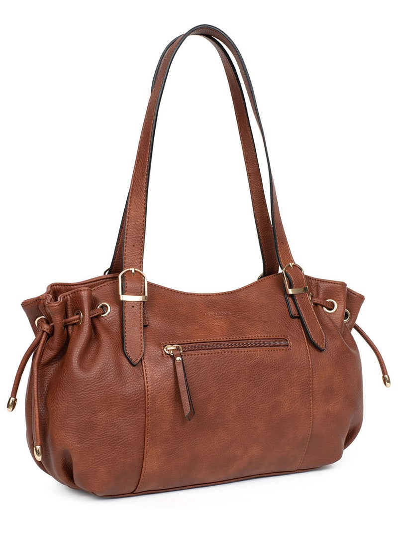 Sac porté épaule 2 anses TOSCANE Marron foncé - Kiabi