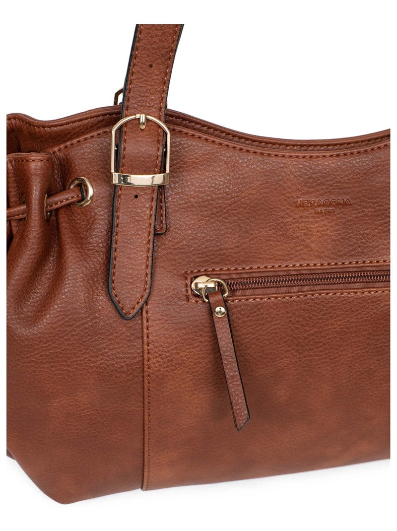 Sac porté épaule 2 anses TOSCANE Marron foncé - Kiabi