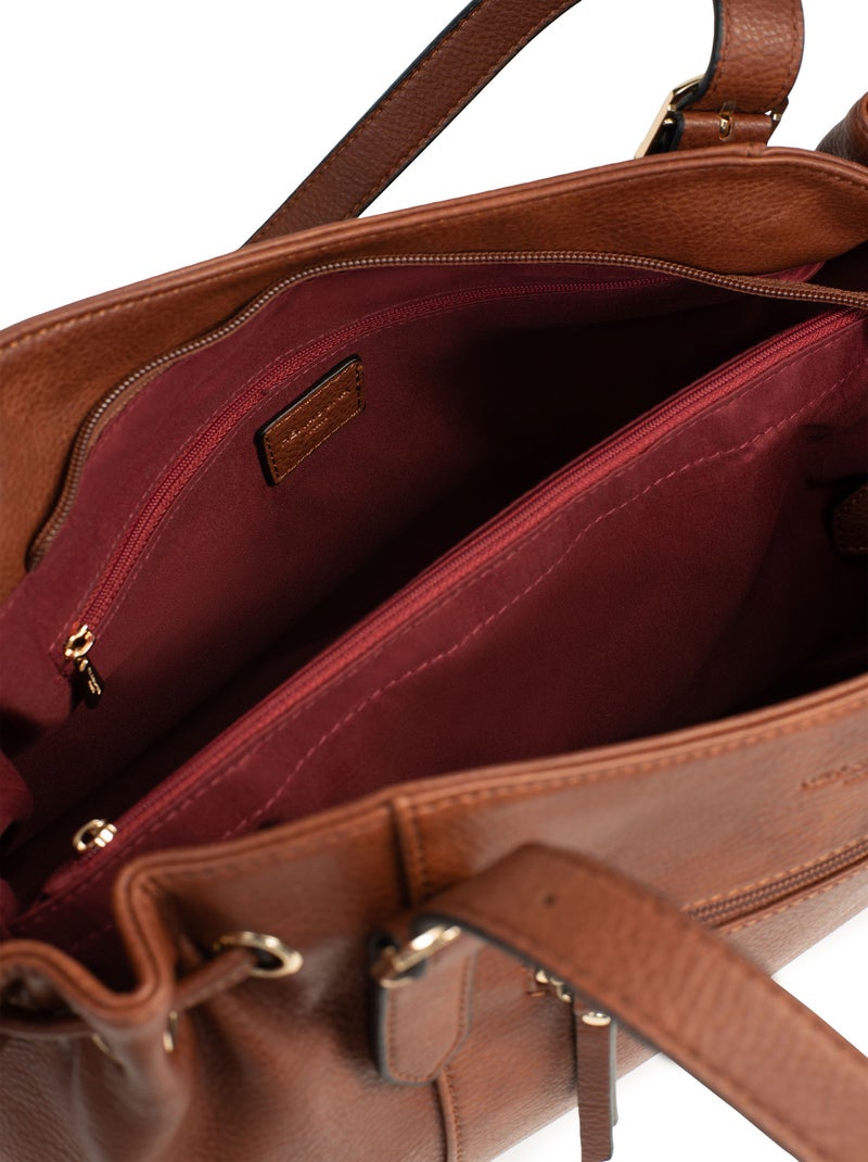 Sac porté épaule 2 anses TOSCANE Marron foncé - Kiabi