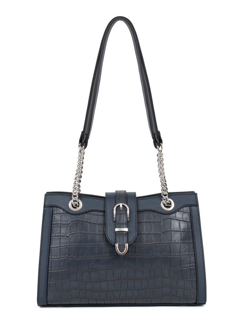 Sac porté épaule 2 anses Véra Femme Bleu marine - Kiabi