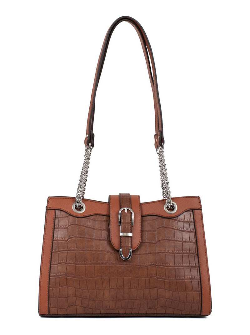 Sac porté épaule 2 anses Véra Femme Marron - Kiabi
