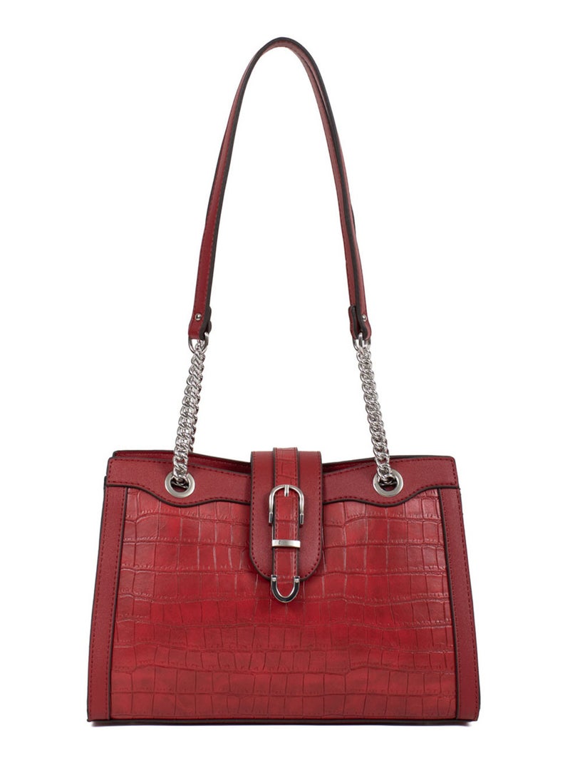 Sac porté épaule 2 anses Véra Femme Rouge carmin - Kiabi