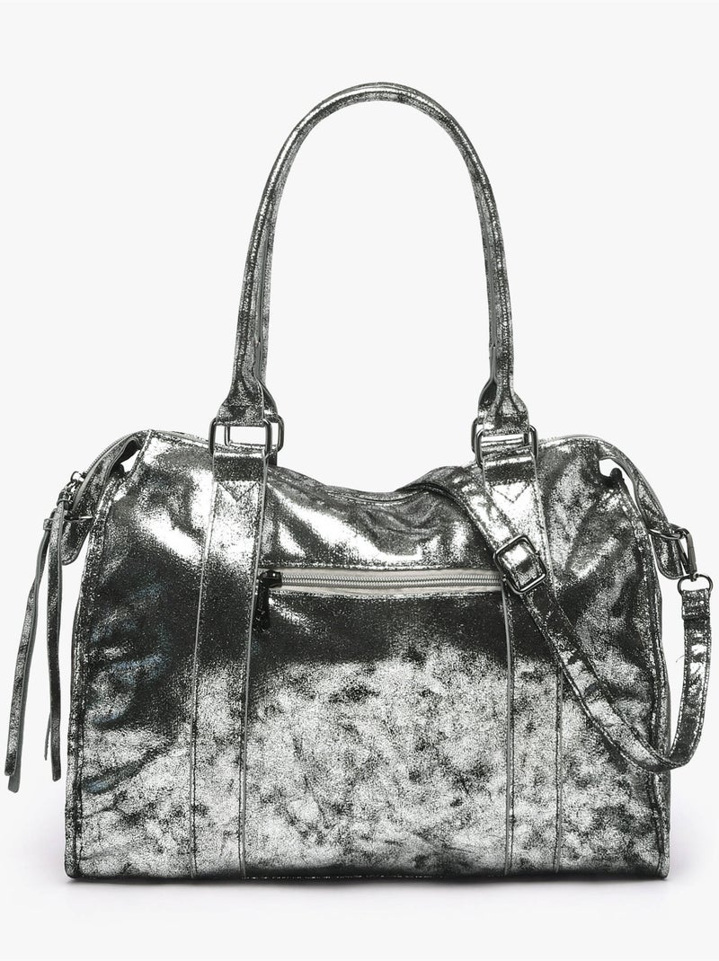 Sac porté épaule a4 format a4 gallantry toile enduite Argent - Kiabi