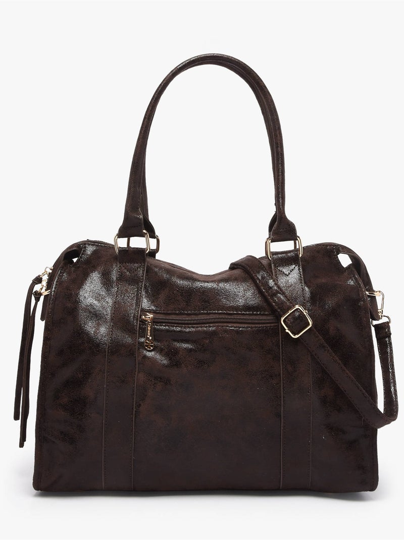 Sac porté épaule a4 format a4 gallantry toile enduite Marron caramel - Kiabi