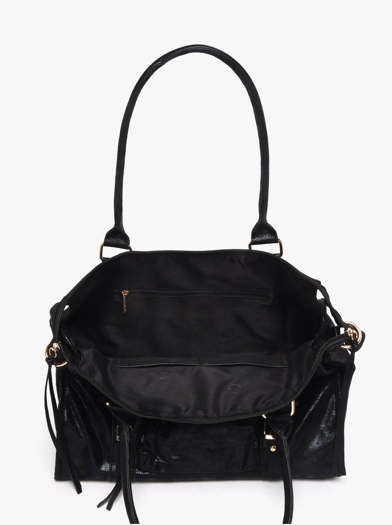 Sac porté épaule a4 format a4 gallantry toile enduite Noir - Kiabi