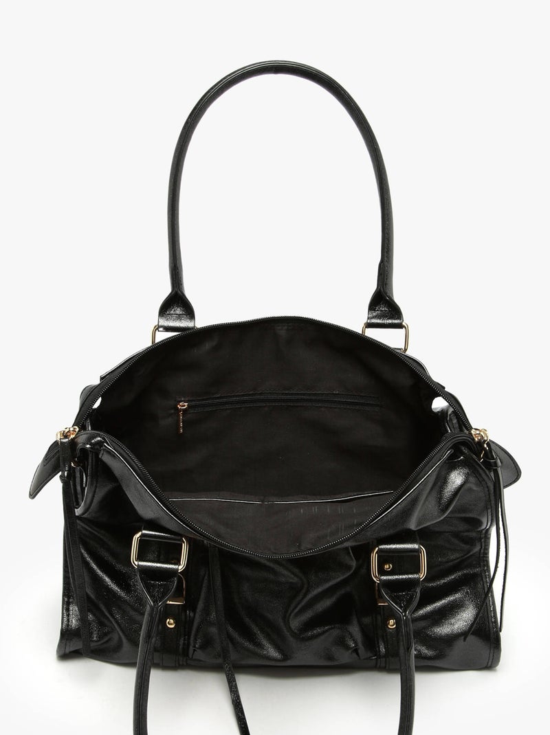 Sac porté épaule a4 gallantry toile enduite Noir - Kiabi
