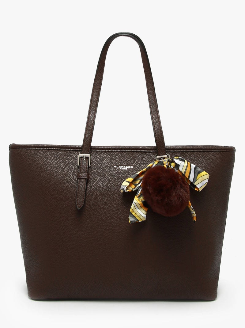 Sac Porté Épaule A4 Grained Miniprix Toile Enduite Blanc Marron - Kiabi