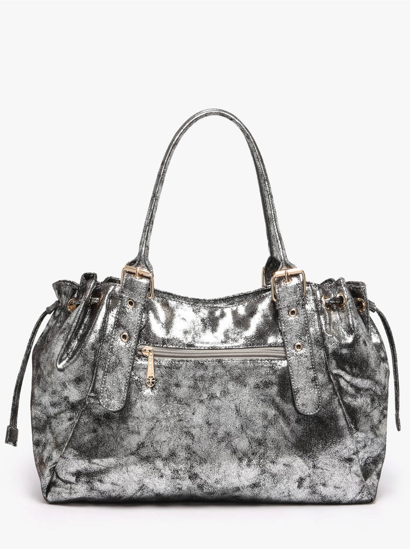 Sac porté épaule a4 lace gallantry toile enduite Argenté - Kiabi