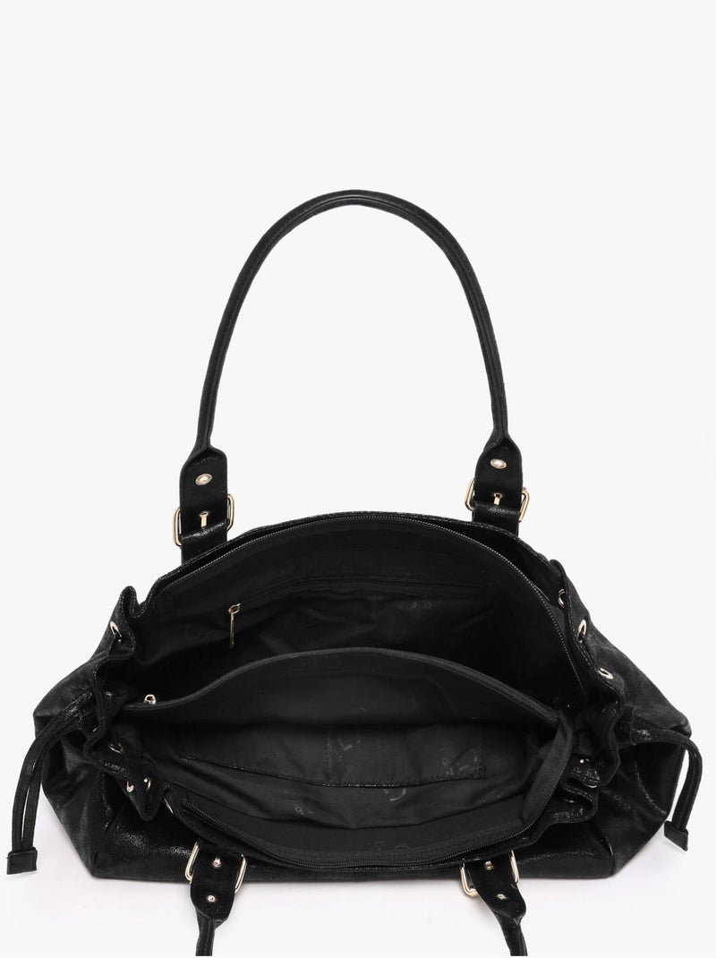 Sac porté épaule a4 lace gallantry toile enduite Noir - Kiabi