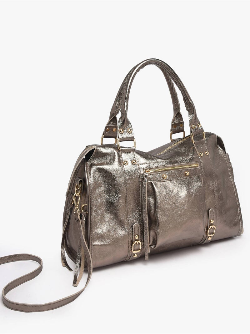 Sac porté épaule a4 nine cuir milano cuir de vachette Bronze - Kiabi