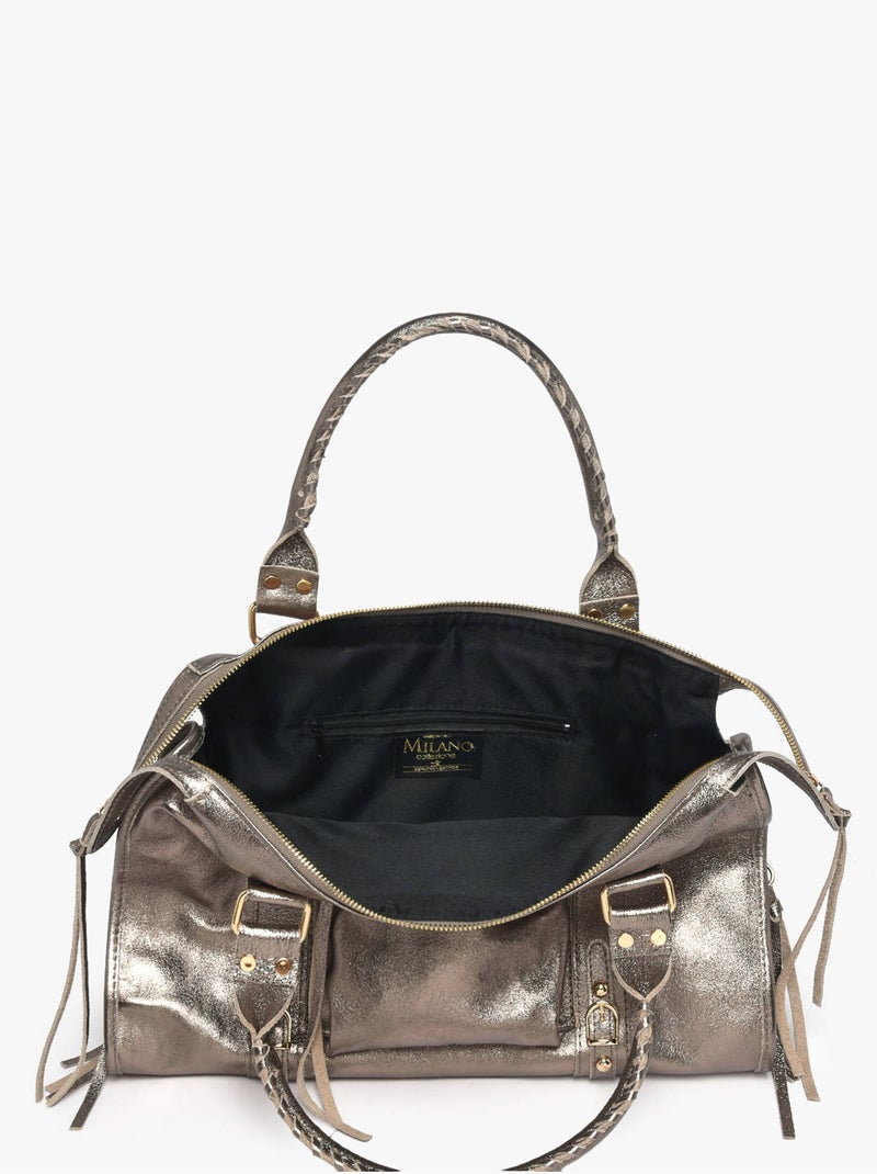 Sac porté épaule a4 nine cuir milano cuir de vachette Bronze - Kiabi