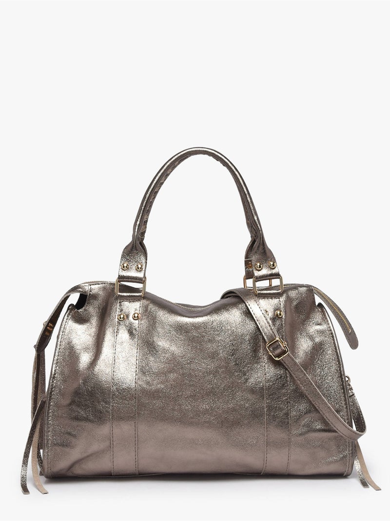 Sac porté épaule a4 nine cuir milano cuir de vachette Bronze - Kiabi