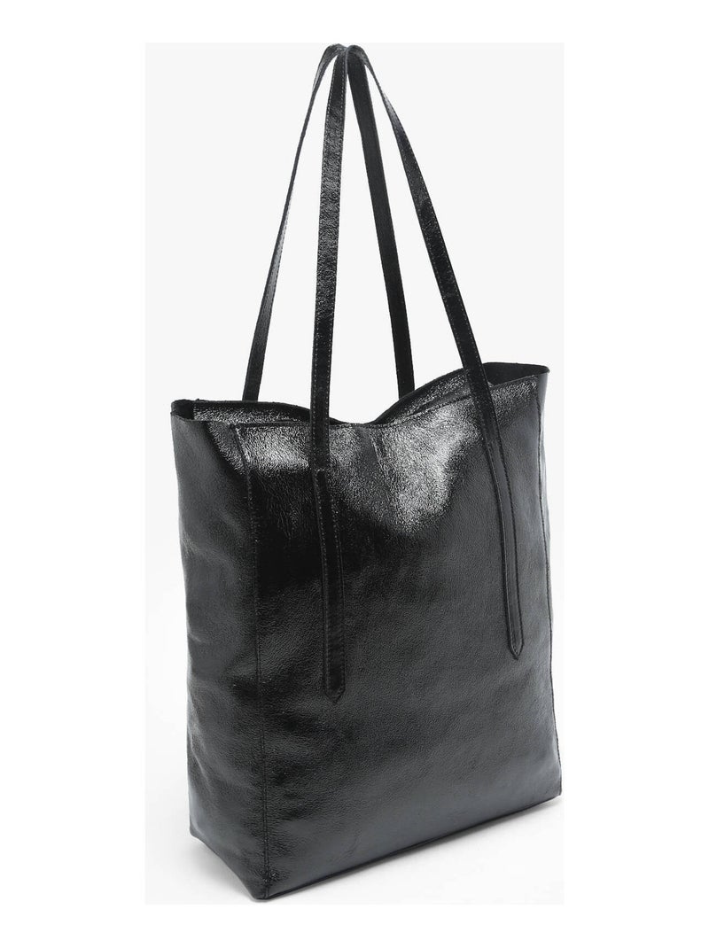 Sac Porté Épaule A4 Nine Cuir Milano Cuir De Vachette Noir Noir - Kiabi