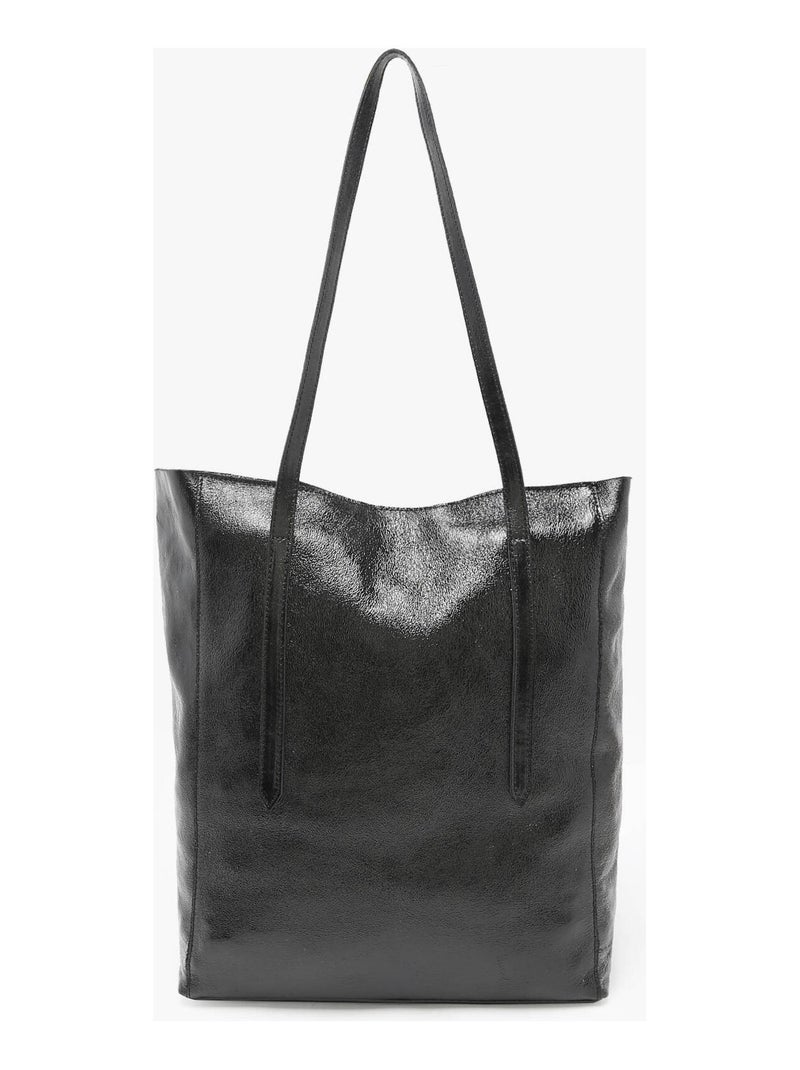 Sac Porté Épaule A4 Nine Cuir Milano Cuir De Vachette Noir Noir - Kiabi