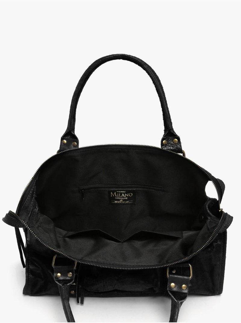 Sac porté épaule a4 spazzolato cuir milano cuir de vachette Noir Noir - Kiabi