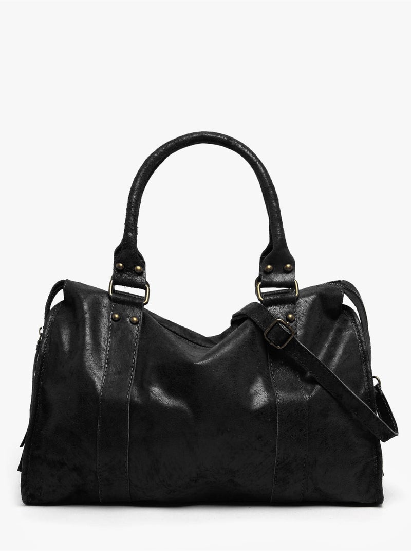 Sac porté épaule a4 spazzolato cuir milano cuir de vachette Noir Noir - Kiabi