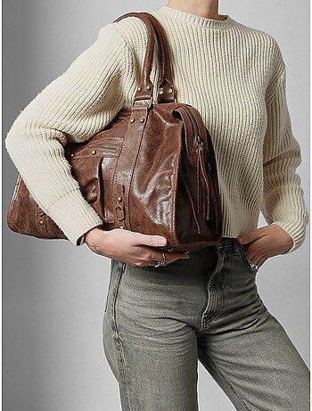 Sac porté épaule a4 spazzolato cuir milano cuir de vachette