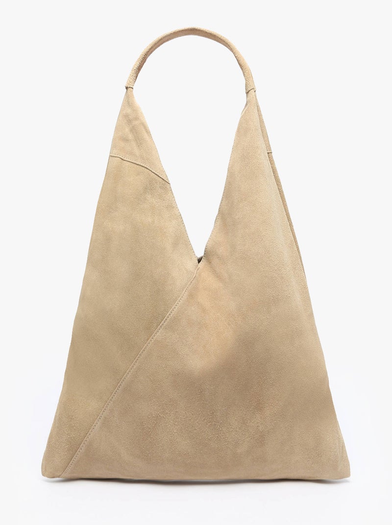 Sac Porté Épaule A4 Velvet Cuir Milano Cuir De Vachette Beige - Kiabi