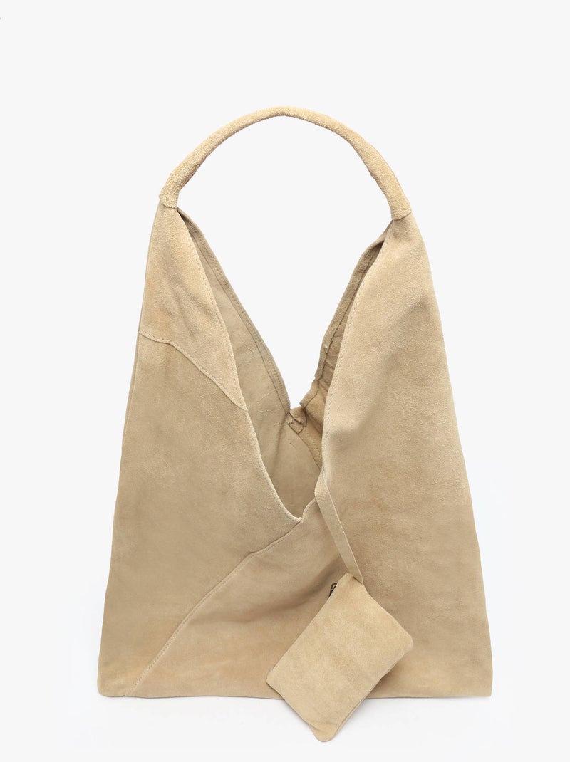 Sac Porté Épaule A4 Velvet Cuir Milano Cuir De Vachette Beige - Kiabi