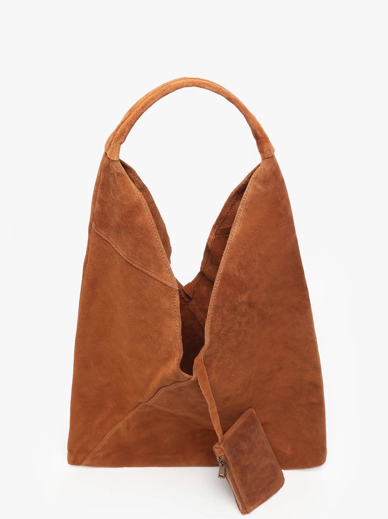 Sac Porté Épaule A4 Velvet Cuir Milano Cuir De Vachette Marron tabac - Kiabi