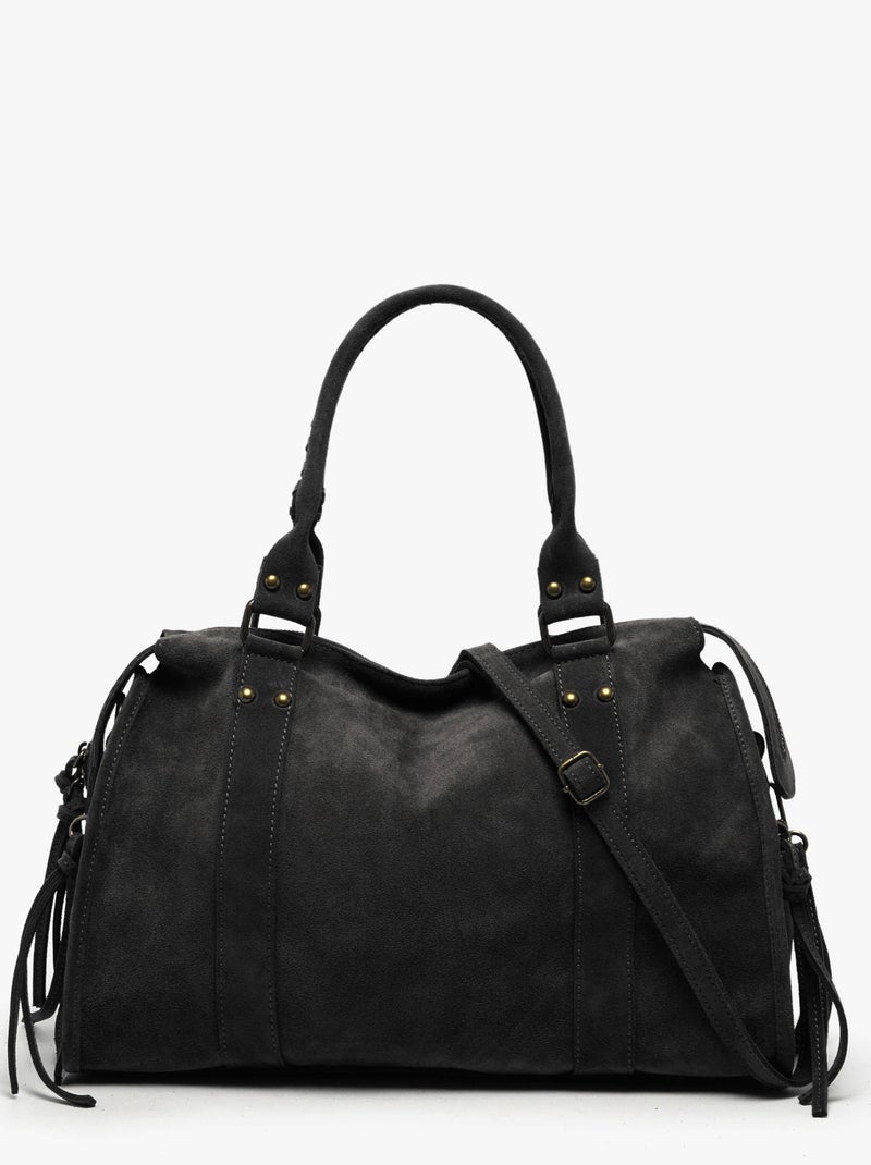 Sac Porté Épaule A4 Velvet Cuir Milano Cuir De Vachette Noir Noir - Kiabi
