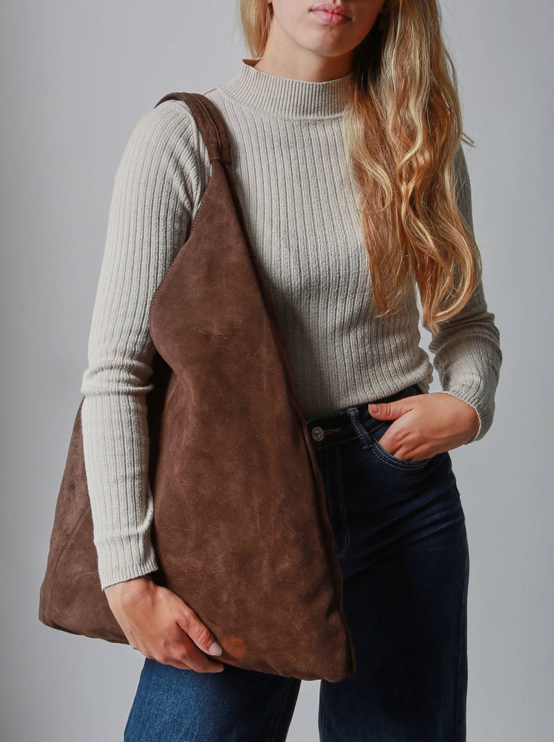 Sac Porté Épaule A4 Velvet Cuir Milano Cuir De Vachette Noir Rouge Noir - Kiabi