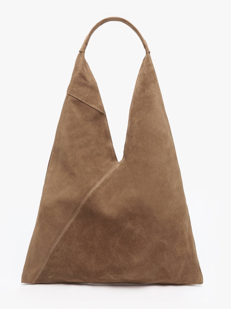 Sac Porté Épaule A4 Velvet Cuir Milano Cuir De Vachette Taupe - Kiabi