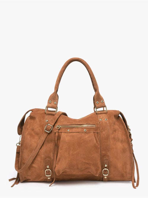 Sac porté épaule a4 velvet milano cuir de vachette - Kiabi