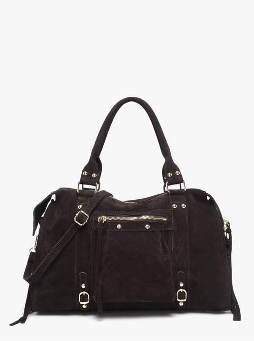 Sac porté épaule a4 velvet milano cuir de vachette - Kiabi