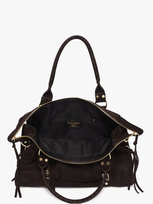 Sac porté épaule a4 velvet milano cuir de vachette - Kiabi
