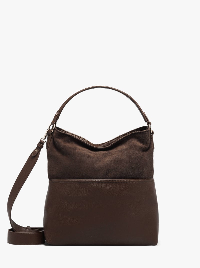 Sac Porté Épaule Brodery Polyester Torrow Cuir Garni Synthetique Noir Marron Noir - Kiabi