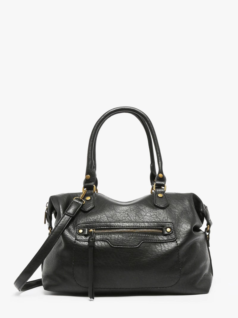 Sac Porté Épaule Bubble Miniprix Toile Enduite Noir - Kiabi