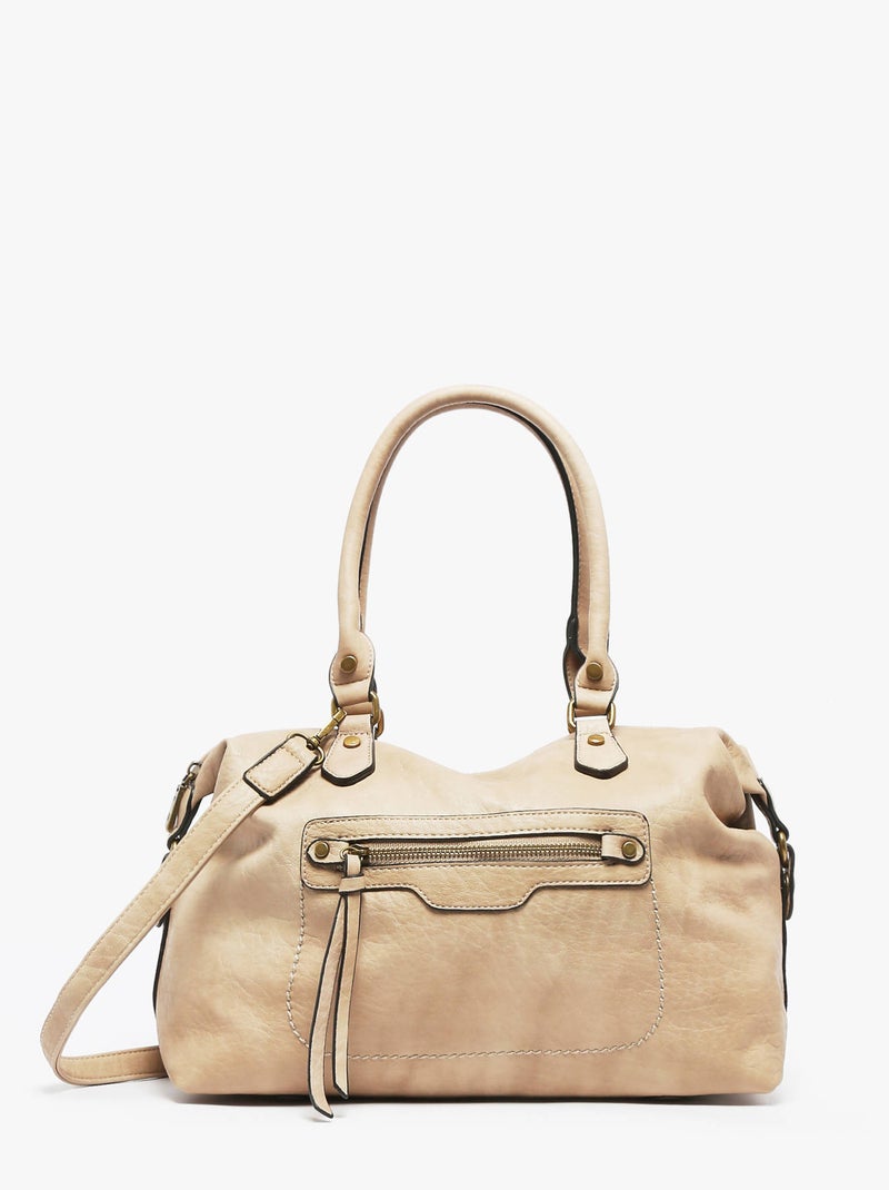 Sac Porté Épaule Bubble Miniprix Toile Enduite Taupe - Kiabi