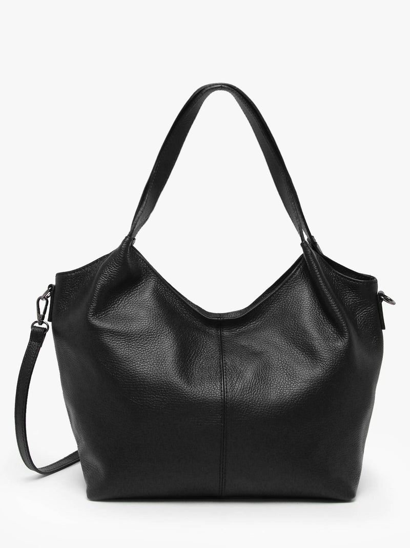 Sac Porté Épaule Caviar Cuir Milano Cuir De Vachette Noir Noir - Kiabi