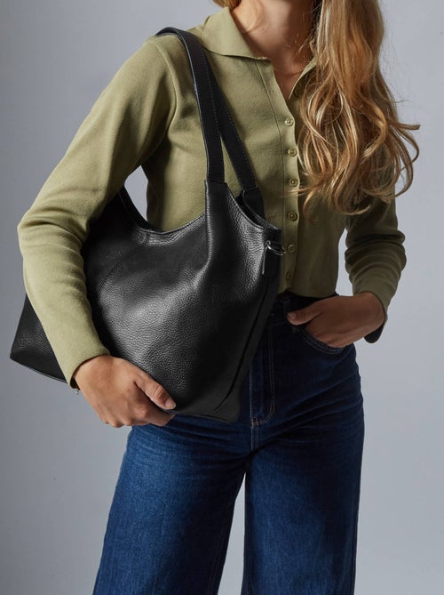 Sac Porté Épaule Caviar Cuir Milano Cuir De Vachette - Kiabi
