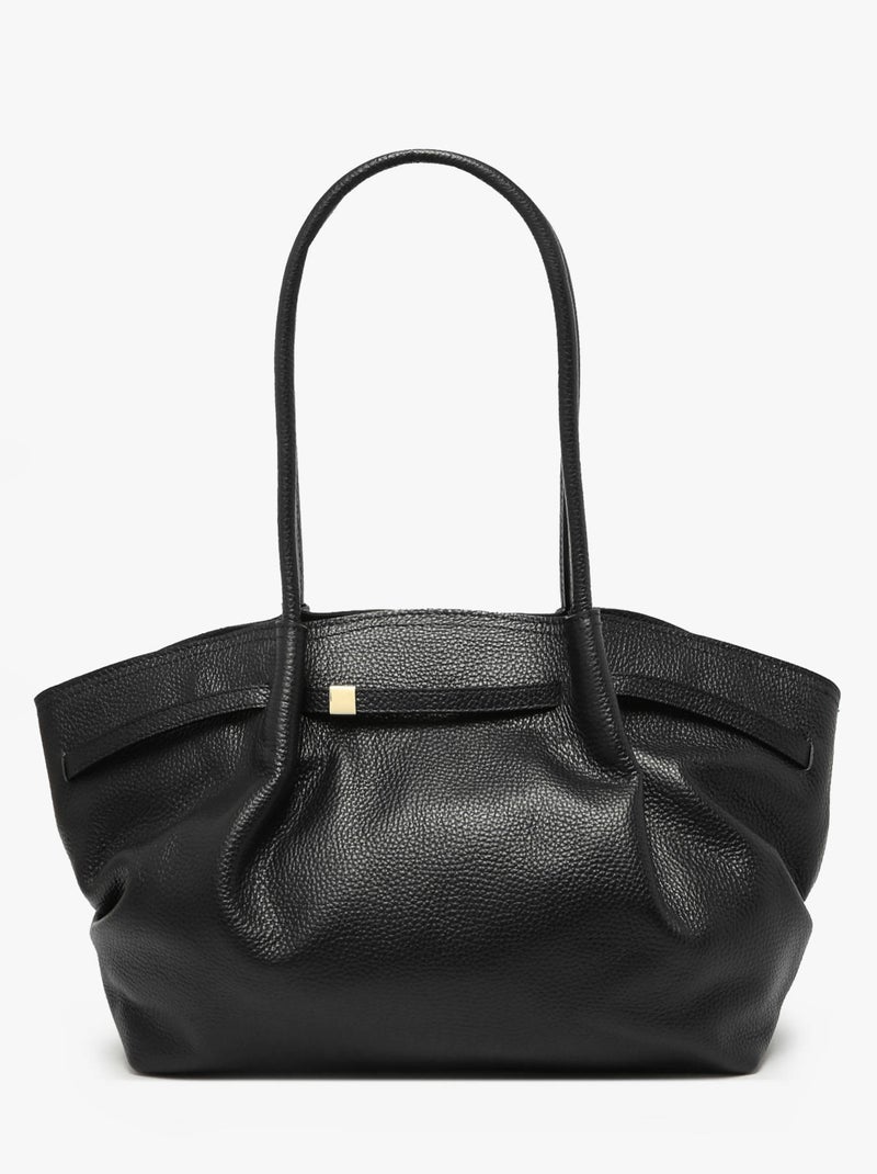 Sac Porté Épaule Caviar Cuir Milano Cuir De Vachette Noir Noir - Kiabi