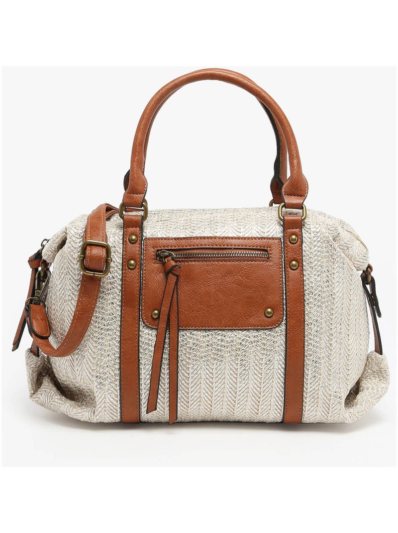 Sac Porté Épaule Daphne Miniprix Papier Tresse Garni Synt Blanc - Kiabi