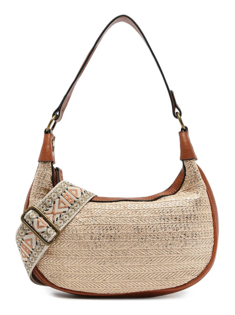 Sac Porté Épaule Daphne Miniprix Papier Tresse Garni Synt Gold - Kiabi