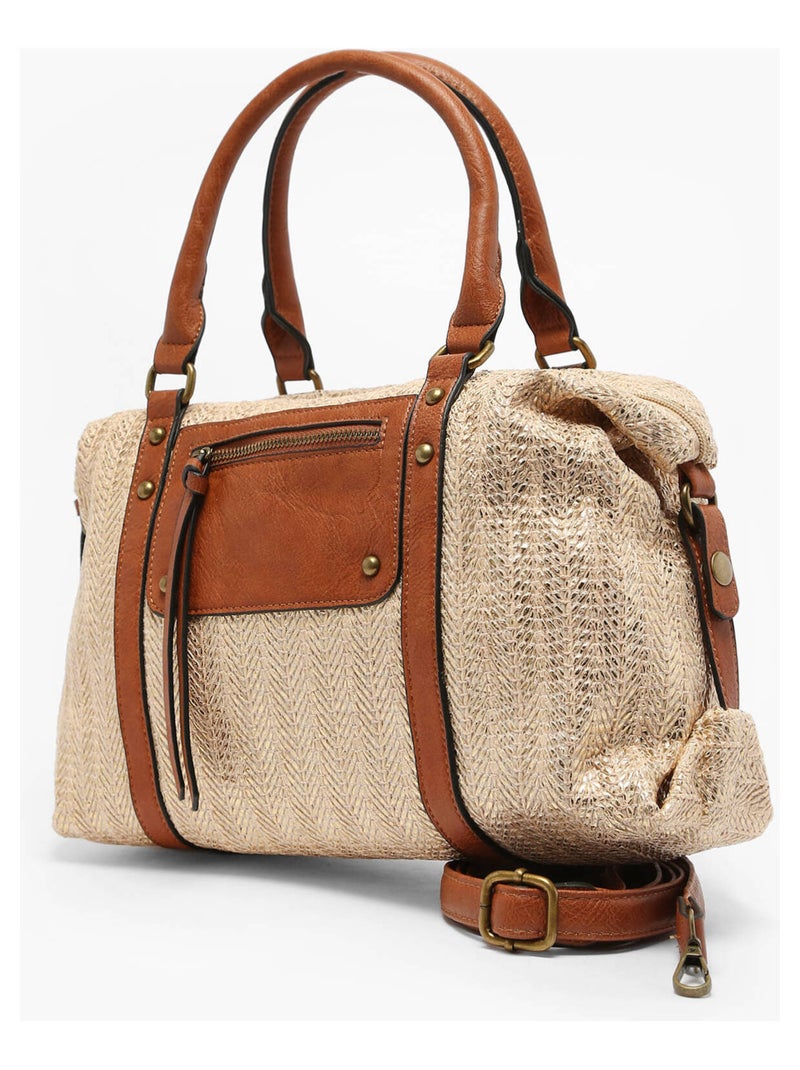 Sac Porté Épaule Daphne Miniprix Papier Tresse Garni Synt Gold - Kiabi