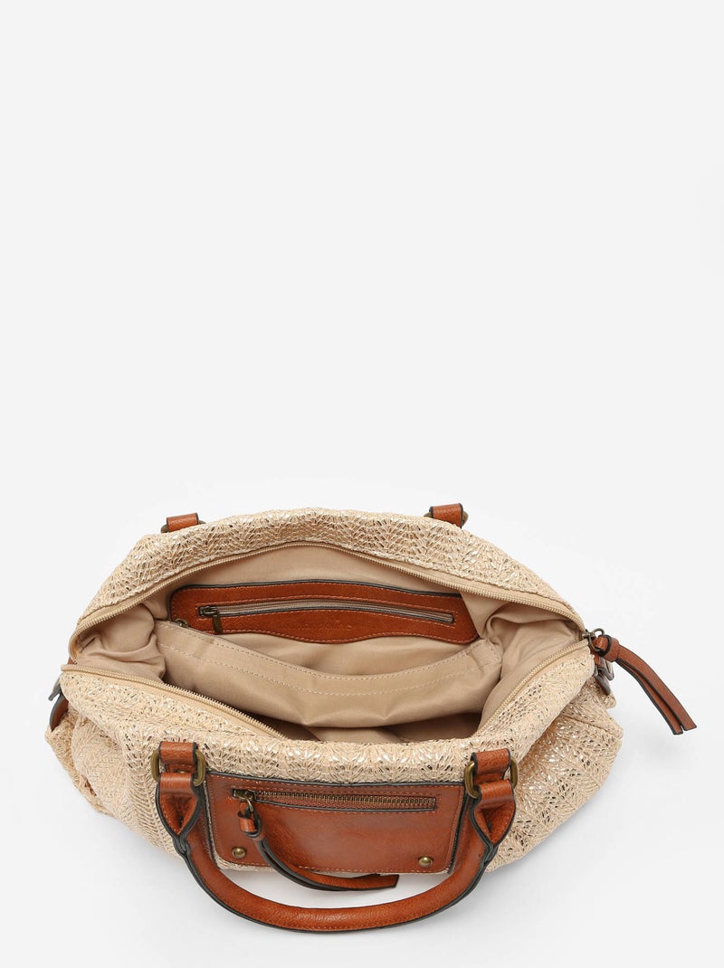 Sac Porté Épaule Daphne Miniprix Papier Tresse Garni Synt Gold - Kiabi