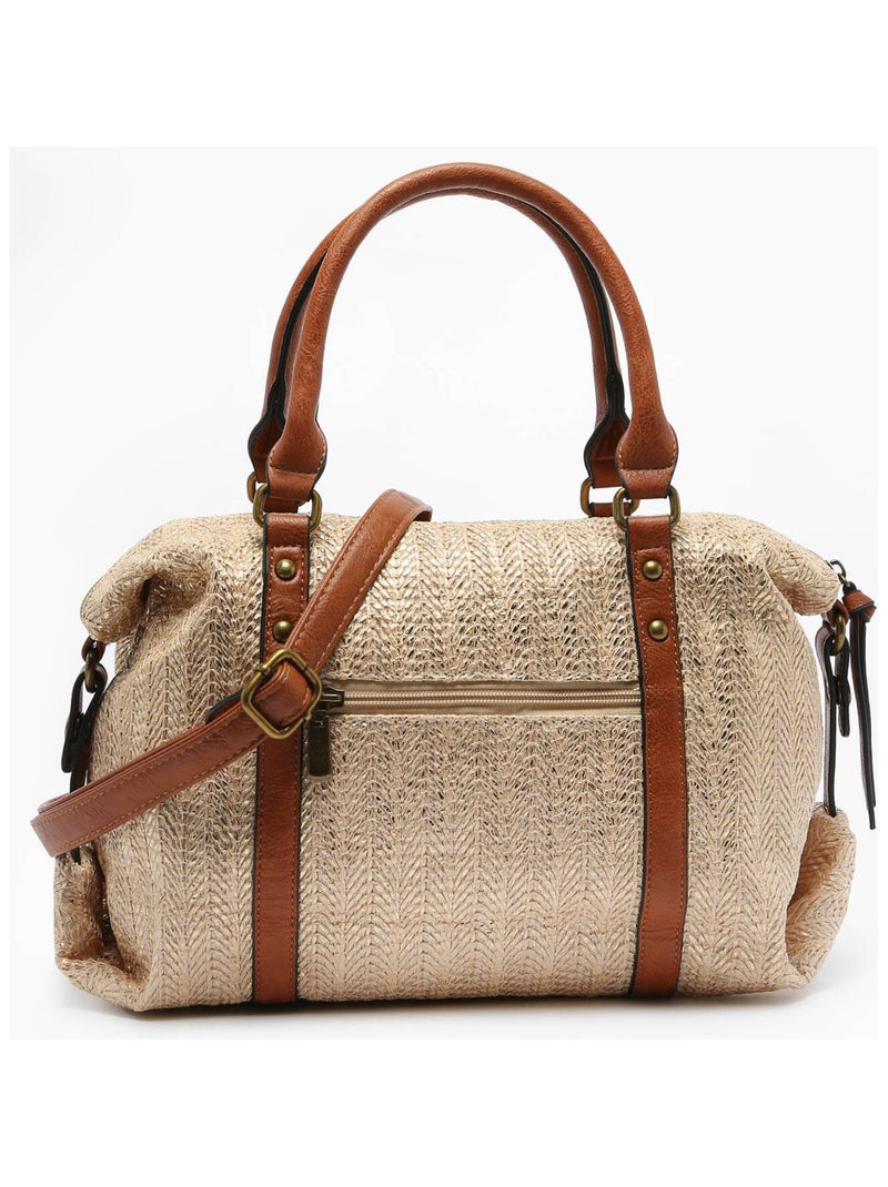 Sac Porté Épaule Daphne Miniprix Papier Tresse Garni Synt Gold - Kiabi