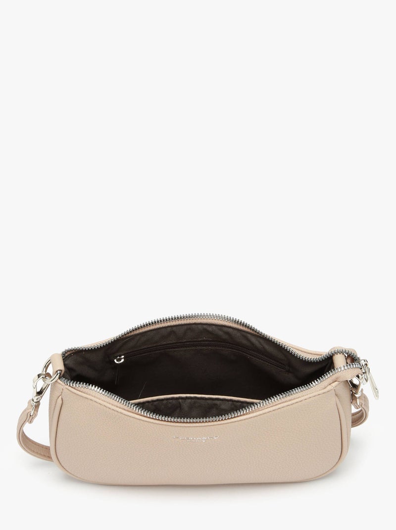 Sac Porté Épaule Et Bandoulière Grained Miniprix Toile Enduite Beige - Kiabi
