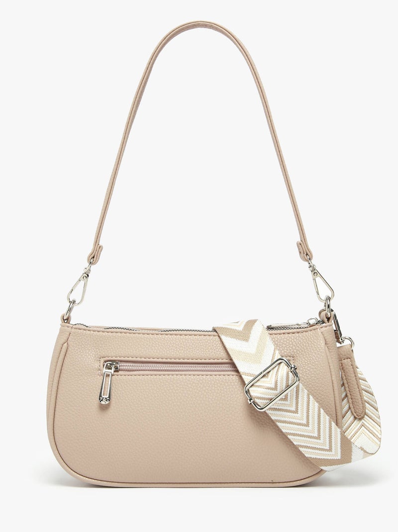 Sac Porté Épaule Et Bandoulière Grained Miniprix Toile Enduite Beige - Kiabi