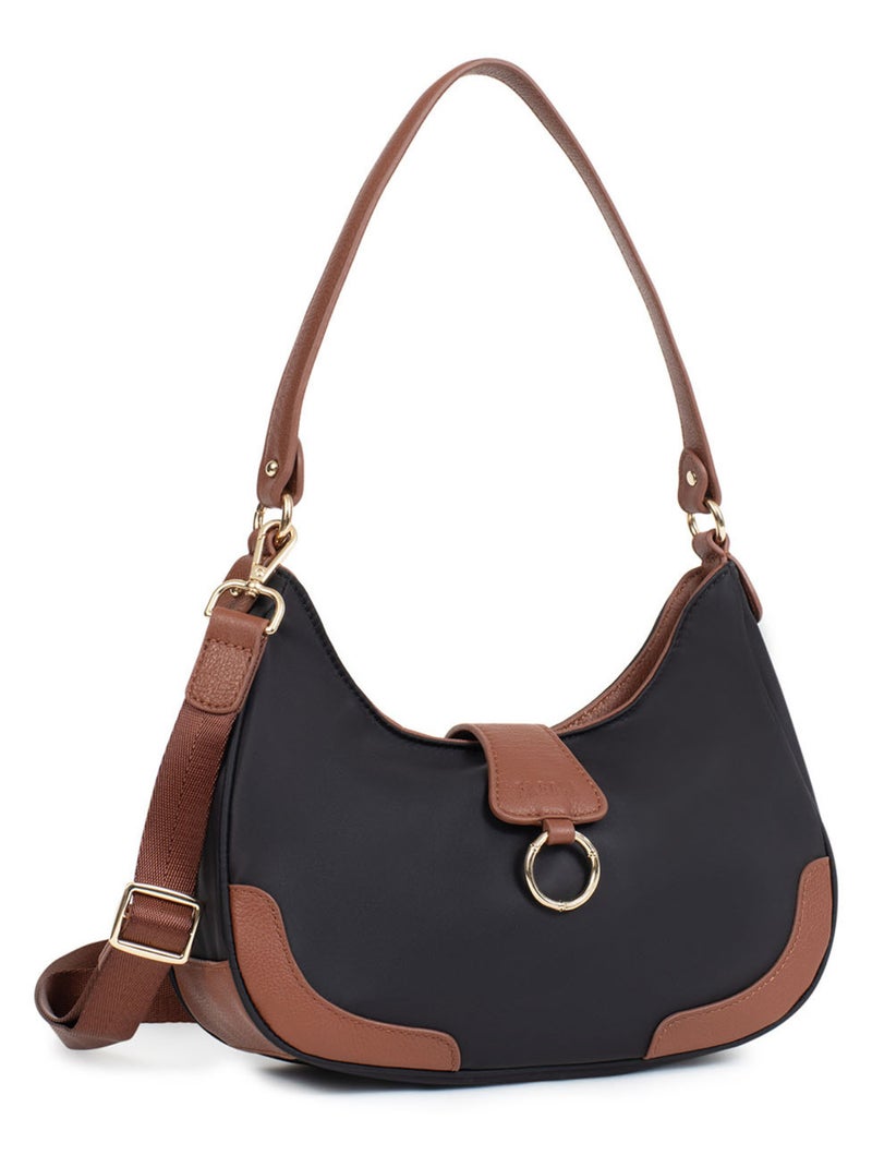 Sac porté épaule  fiona | fagola Noir Marron - Kiabi