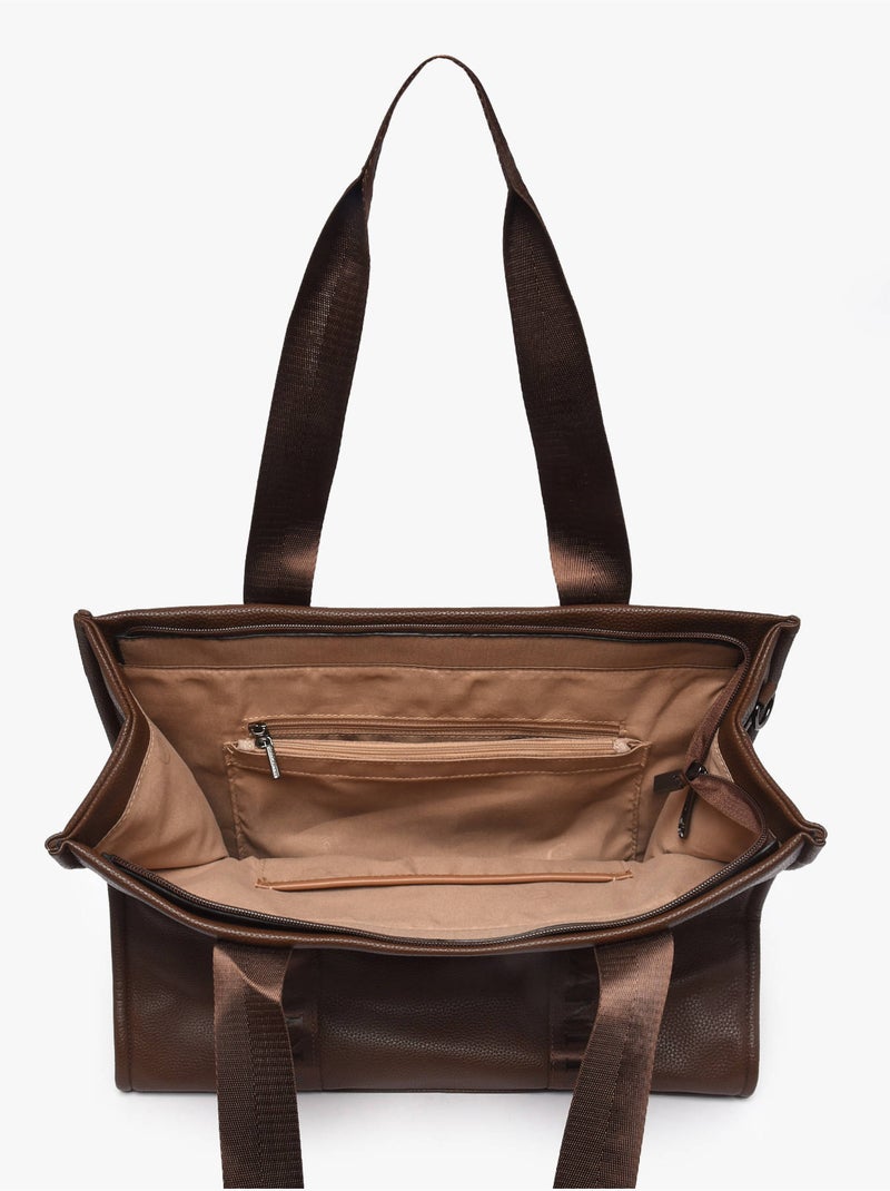 Sac porté épaule format a4 gallantry toile enduite Marron caramel - Kiabi