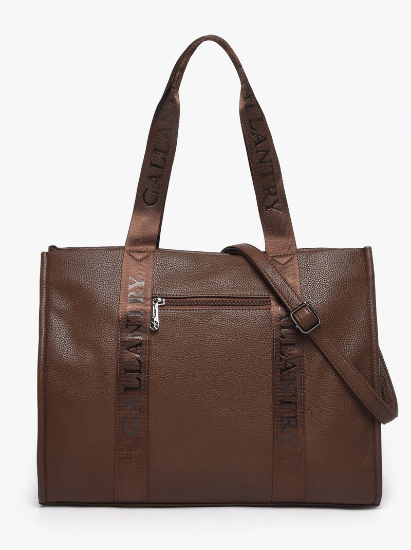 Sac porté épaule format a4 gallantry toile enduite Marron caramel - Kiabi